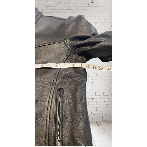 Mossi Genuine Leather Moto Bomber Jacket Sz. 10 - Picture 5 of 12